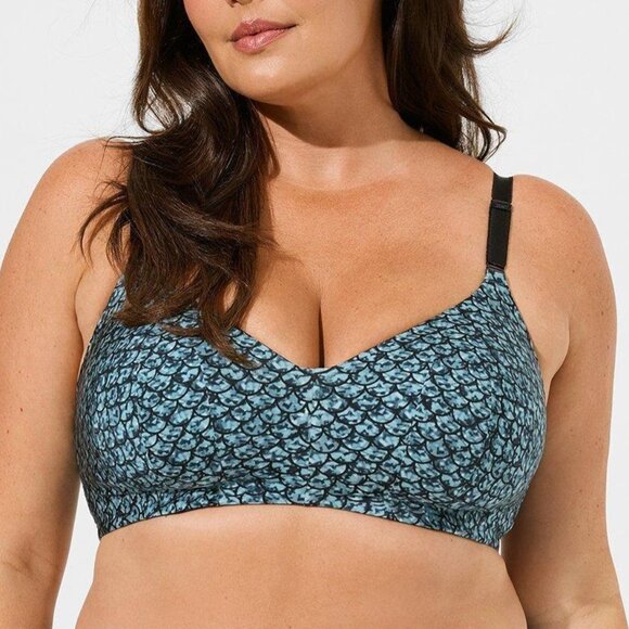 ❤️NWT VINTAGE TORRID BRA - MERMAID PRINT WIRELESS - BACK SMOOTHING LIGHTLY LINED - Picture 5 of 7